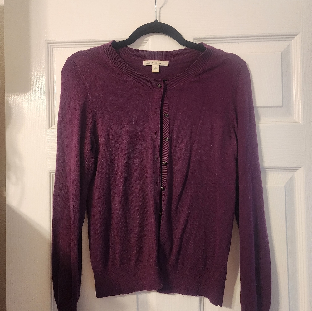 Banana Republic Purple Cardigan Sweater - Picture 5 of 7